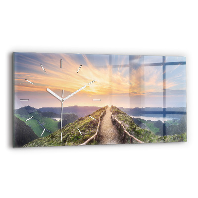 Horizontale Uhr mit motiv Berglandschaft
