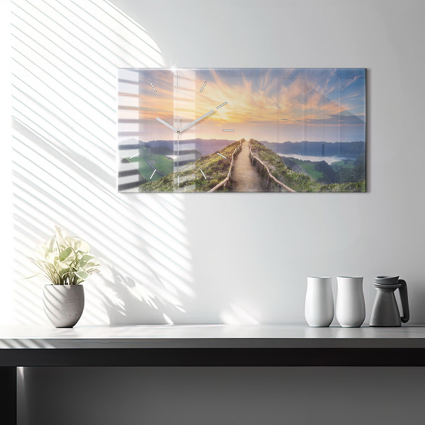 Horizontale Uhr mit motiv Berglandschaft