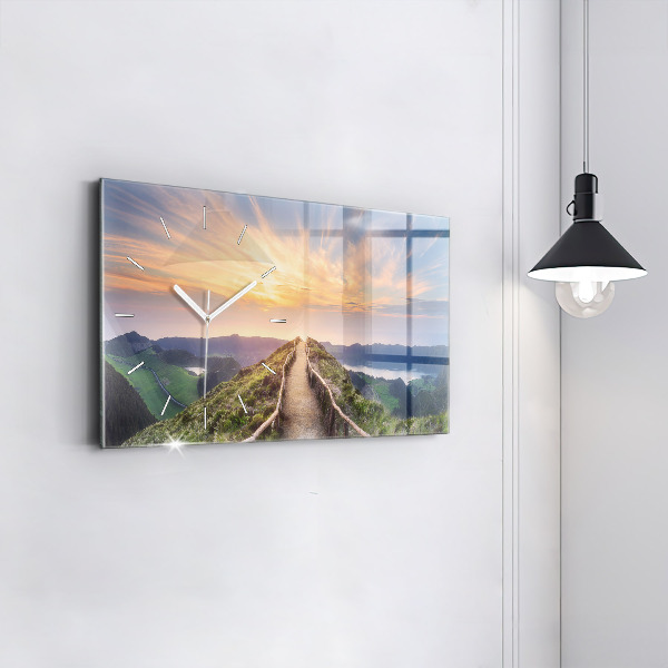 Horizontale Uhr mit motiv Berglandschaft