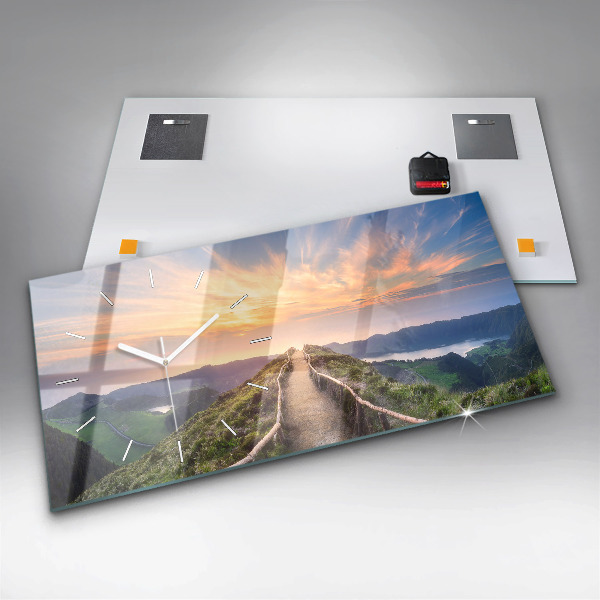 Horizontale Uhr mit motiv Berglandschaft