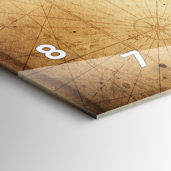 Horizontale Uhr mit motiv Alte Weltkarte