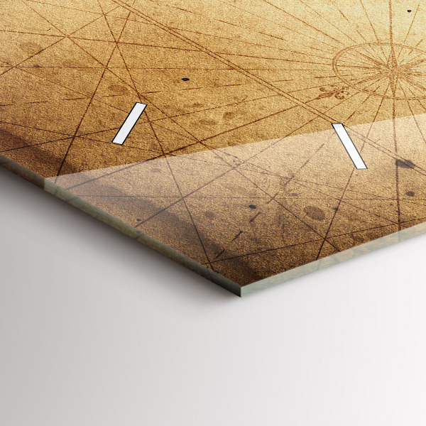 Horizontale Uhr mit motiv Alte Weltkarte