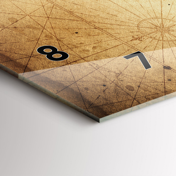 Horizontale Uhr mit motiv Alte Weltkarte