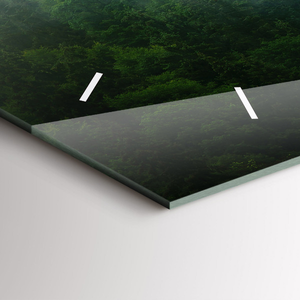 Horizontale Uhr mit motiv Nebliger Wald