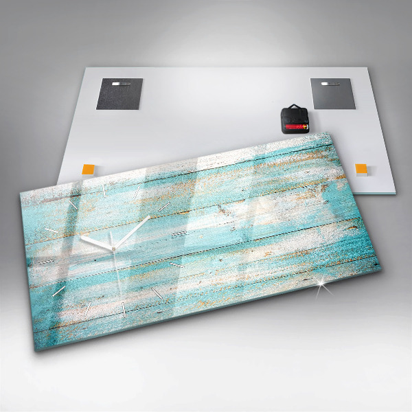 Horizontale Uhr mit motiv Blaue Bretter