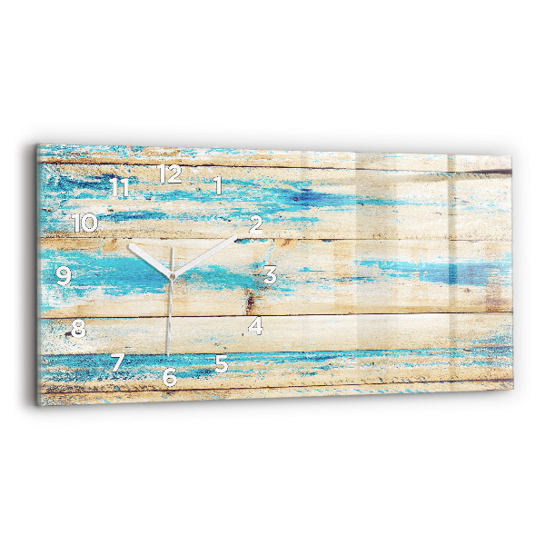 Horizontale Uhr Zerkratztes Holz