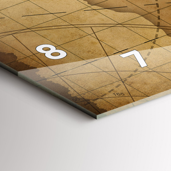 Horizontale Uhr mit motiv Alte Weltkarte