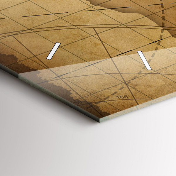 Horizontale Uhr mit motiv Alte Weltkarte