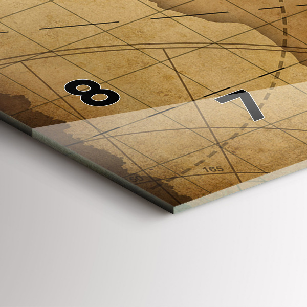 Horizontale Uhr mit motiv Alte Weltkarte