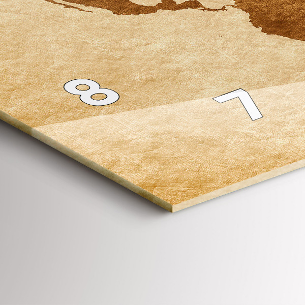 Horizontale Uhr mit motiv Weltkarte im alten Stil