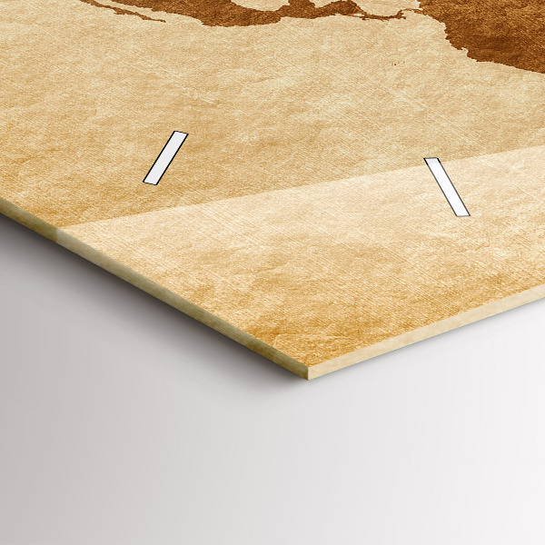 Horizontale Uhr mit motiv Weltkarte im alten Stil