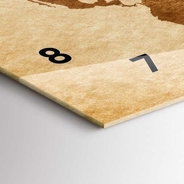 Horizontale Uhr mit motiv Weltkarte im alten Stil