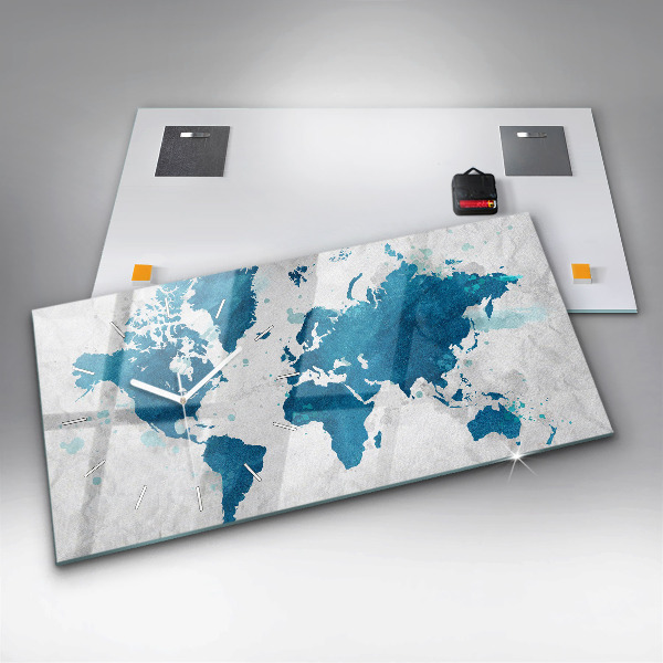 Horizontale Uhr Weltkarte