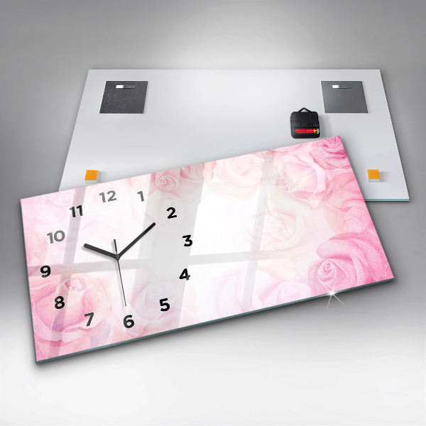 Horizontale Uhr mit motiv Abstrakte Rosen