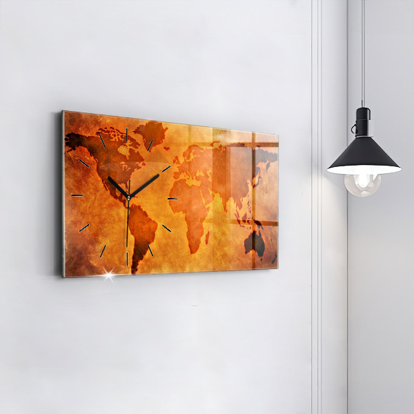 Horizontale Uhr mit motiv Große Weltkarte