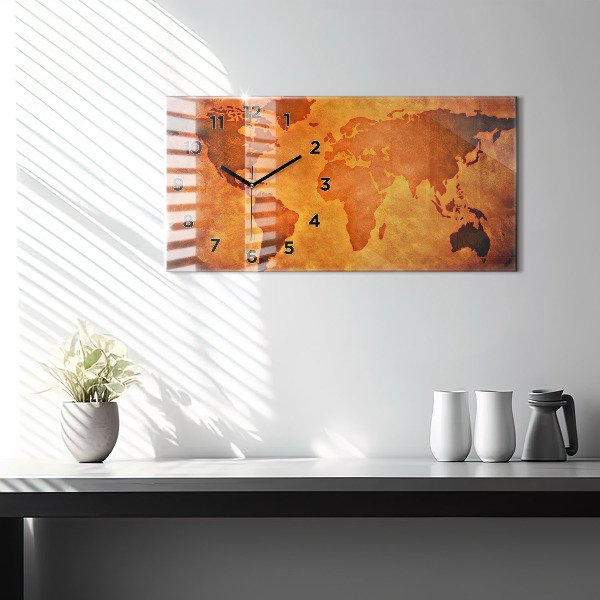 Horizontale Uhr mit motiv Große Weltkarte