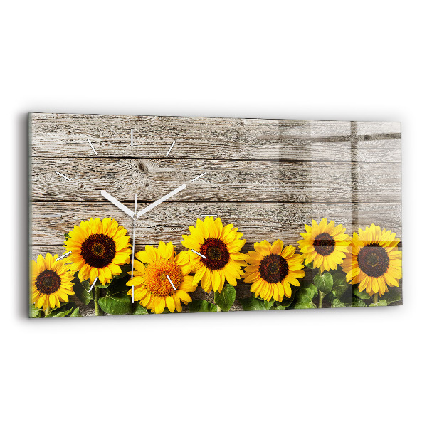 Horizontale Uhr mit motiv Sonnenblumen