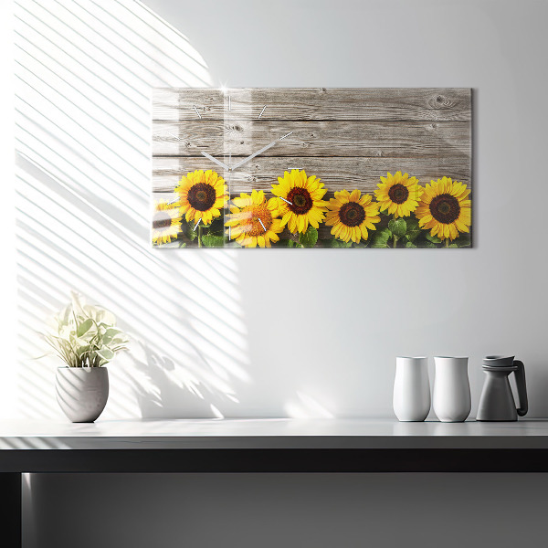 Horizontale Uhr mit motiv Sonnenblumen