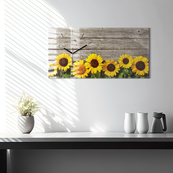 Horizontale Uhr mit motiv Sonnenblumen