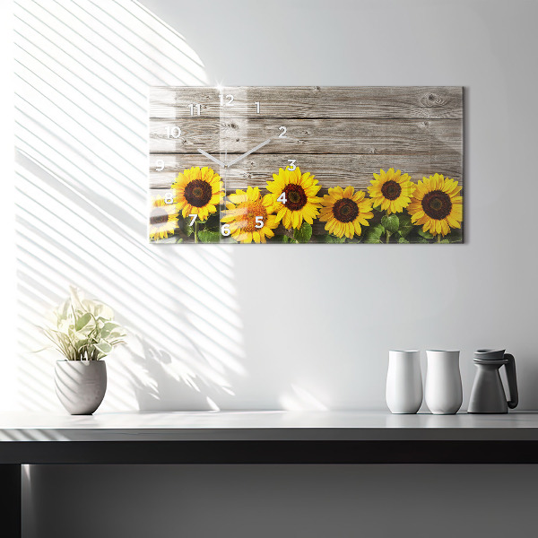 Horizontale Uhr mit motiv Sonnenblumen