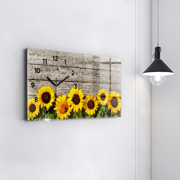 Horizontale Uhr mit motiv Sonnenblumen