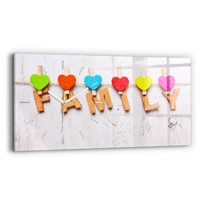 Horizontale Uhr mit motiv Familieninschrift