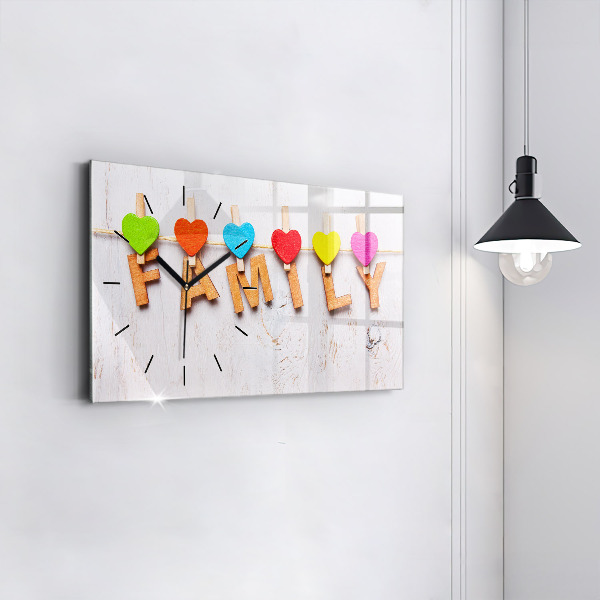 Horizontale Uhr mit motiv Familieninschrift