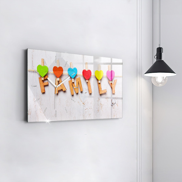 Horizontale Uhr mit motiv Familieninschrift