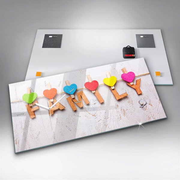 Horizontale Uhr mit motiv Familieninschrift