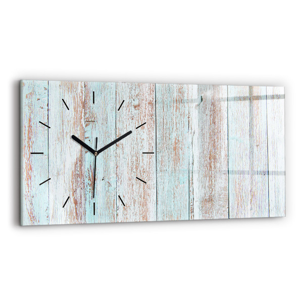 Horizontale Uhr Pastell Holz
