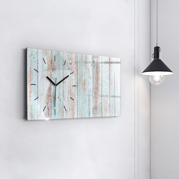 Horizontale Uhr Pastell Holz