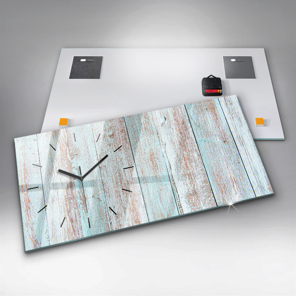 Horizontale Uhr Pastell Holz