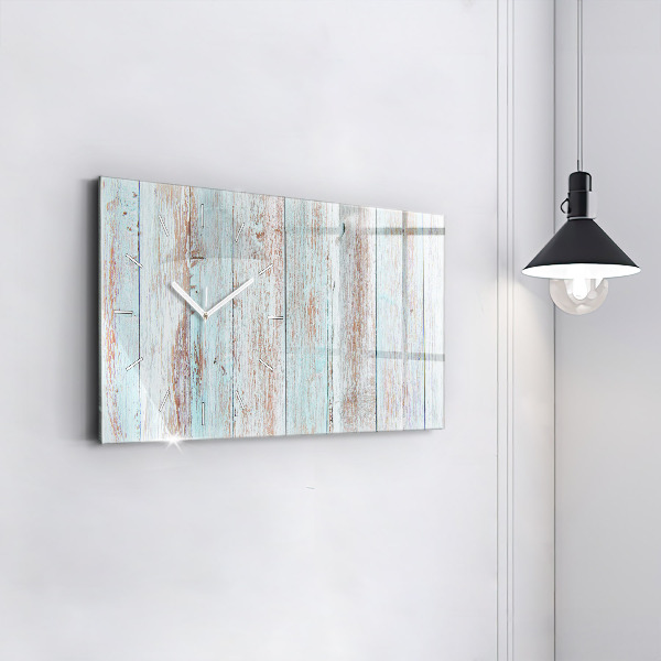 Horizontale Uhr Pastell Holz