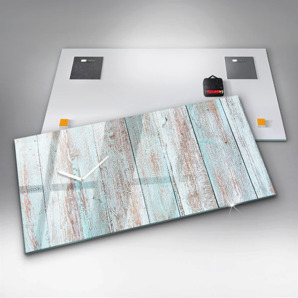 Horizontale Uhr Pastell Holz