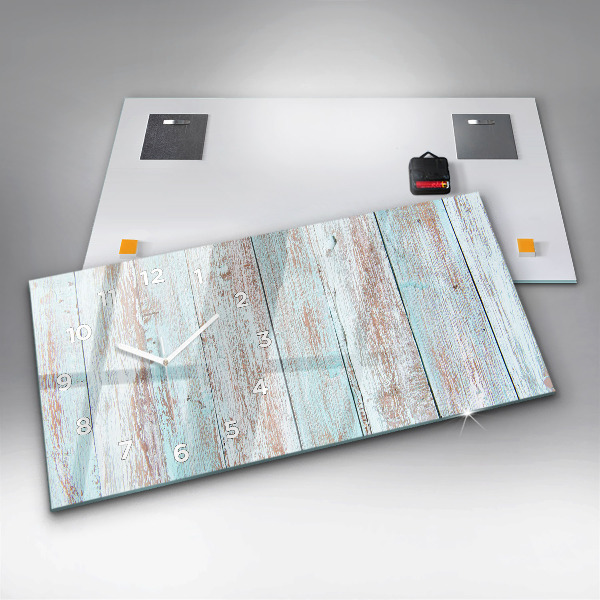 Horizontale Uhr Pastell Holz