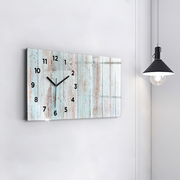 Horizontale Uhr Pastell Holz