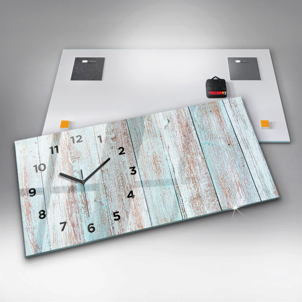 Horizontale Uhr Pastell Holz