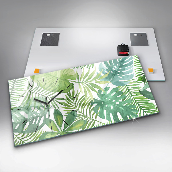 Horizontale Uhr Grüne Blätter