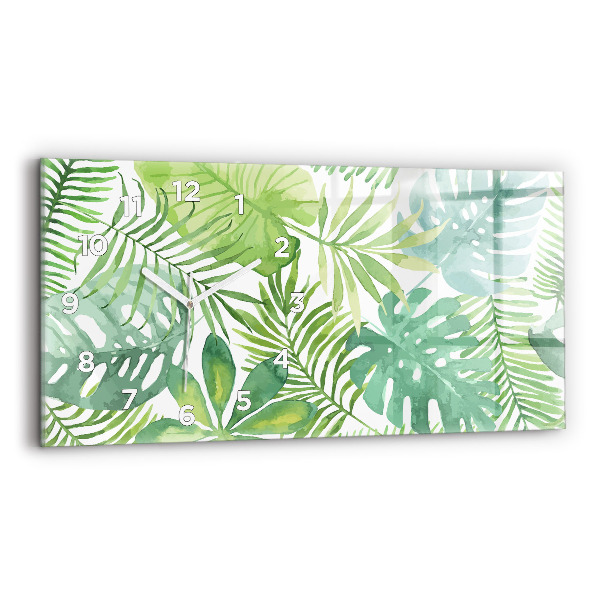 Horizontale Uhr Grüne Blätter