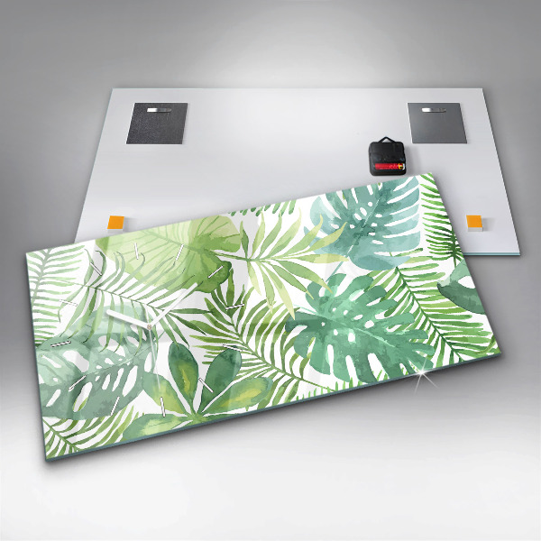 Horizontale Uhr Grüne Blätter