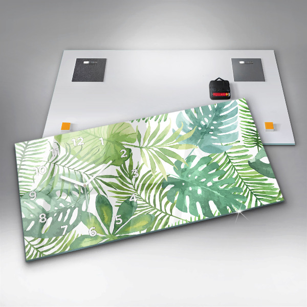 Horizontale Uhr Grüne Blätter