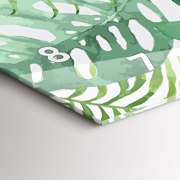 Horizontale Uhr Grüne Blätter