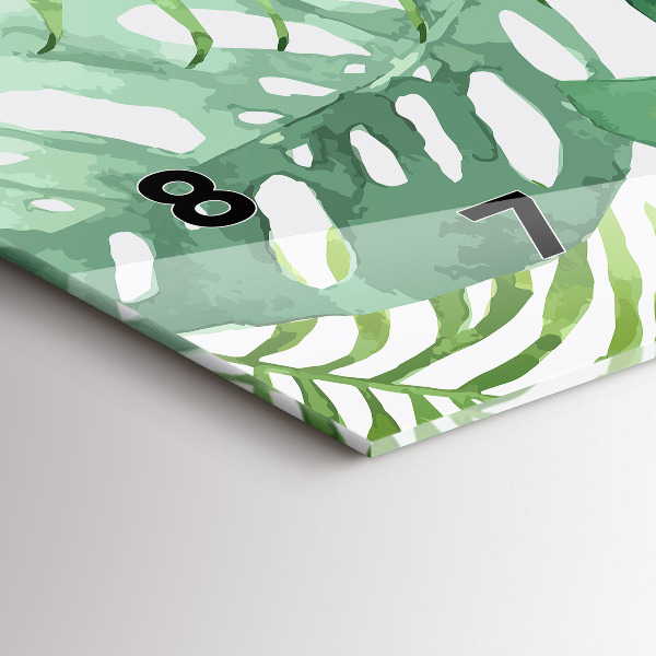 Horizontale Uhr Grüne Blätter