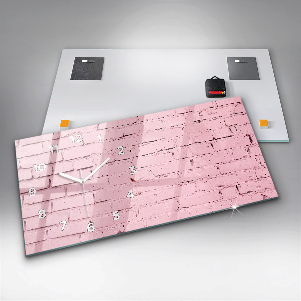 Horizontale Uhr mit motiv Backsteinmauer