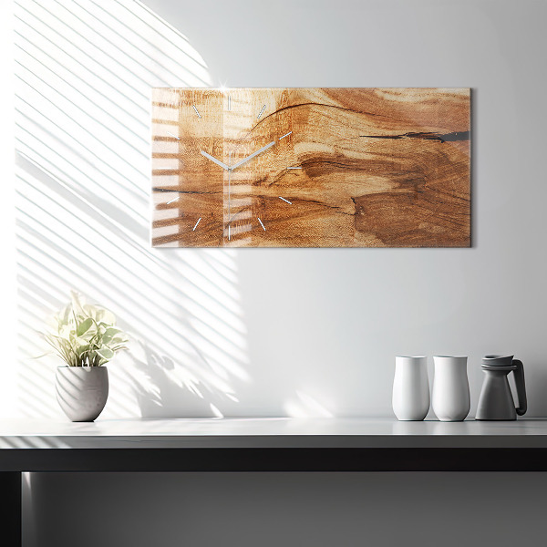 Horizontale Uhr Holztextur