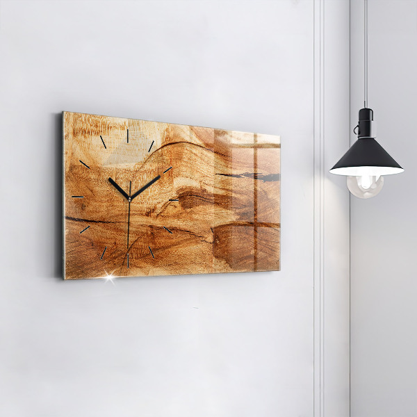 Horizontale Uhr Holztextur