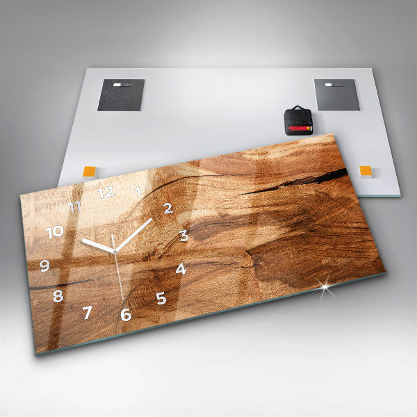 Horizontale Uhr Holztextur