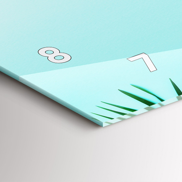 Horizontale Uhr mit motiv Palmenblätter