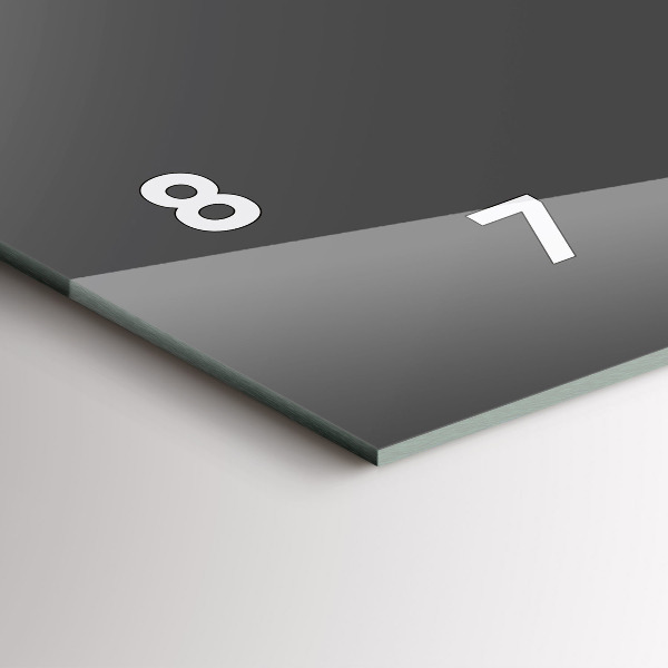 Horizontale Uhr mit motiv Farbe Grau