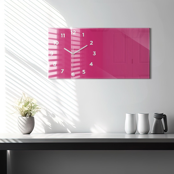 Horizontale Uhr mit motiv Farbe kräftiges Rosa